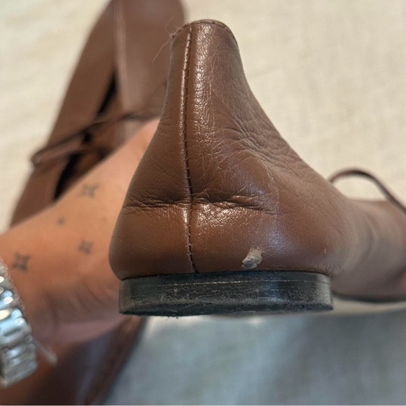 Alohas Brown Leather Ballet Shoes - Picture 5 of 5